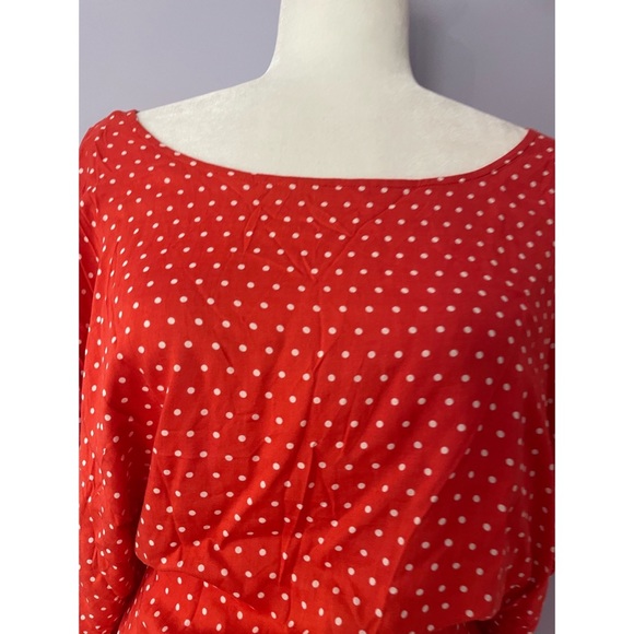 Odille Anthropologie Polka Dot Inside Cinch Tie Sleeveless Rayon Top - Picture 5 of 5